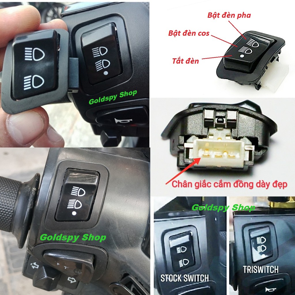 Công tắc bật tắt đèn pha xe máy Honda Wave, Vision, Lead, Air Blade, Wave RSX, Future...