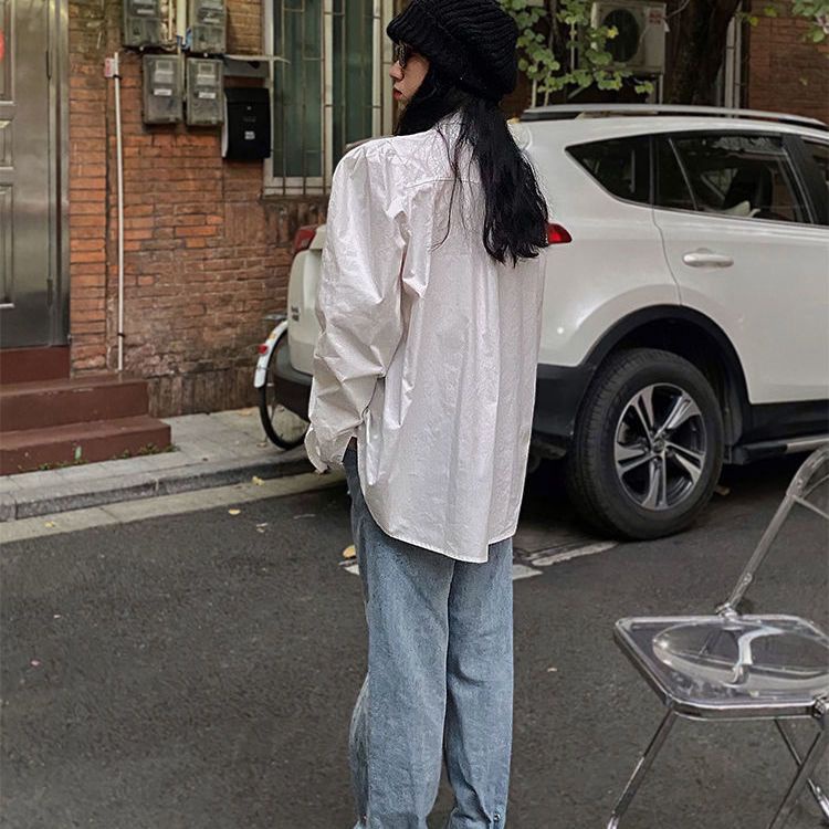 Áo Sơ Mi Nữ Dài Tay Cài Nút Thiết Kế Mới Phong Cách Hàn Quốc Dễ Phối Đồ