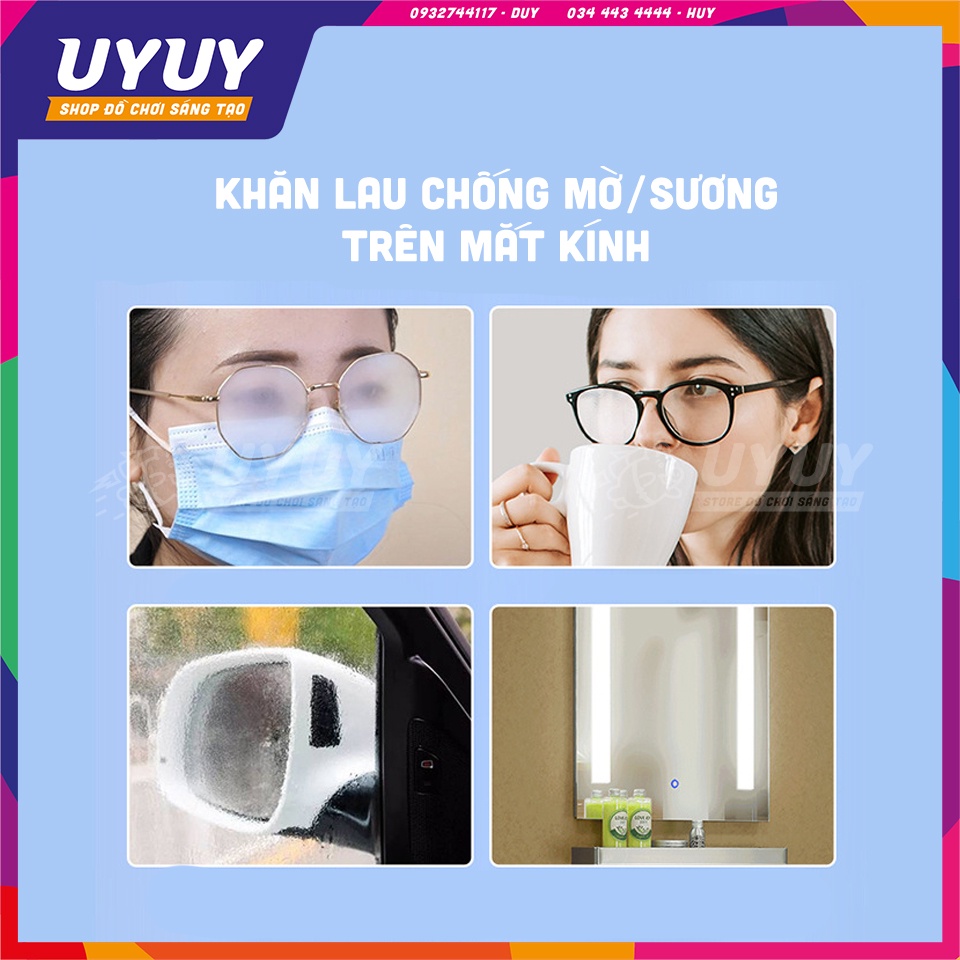 Khăn ướt lau kính siêu sạch có Nano phủ tránh mờ sương hỗ trợ khi trời mưa