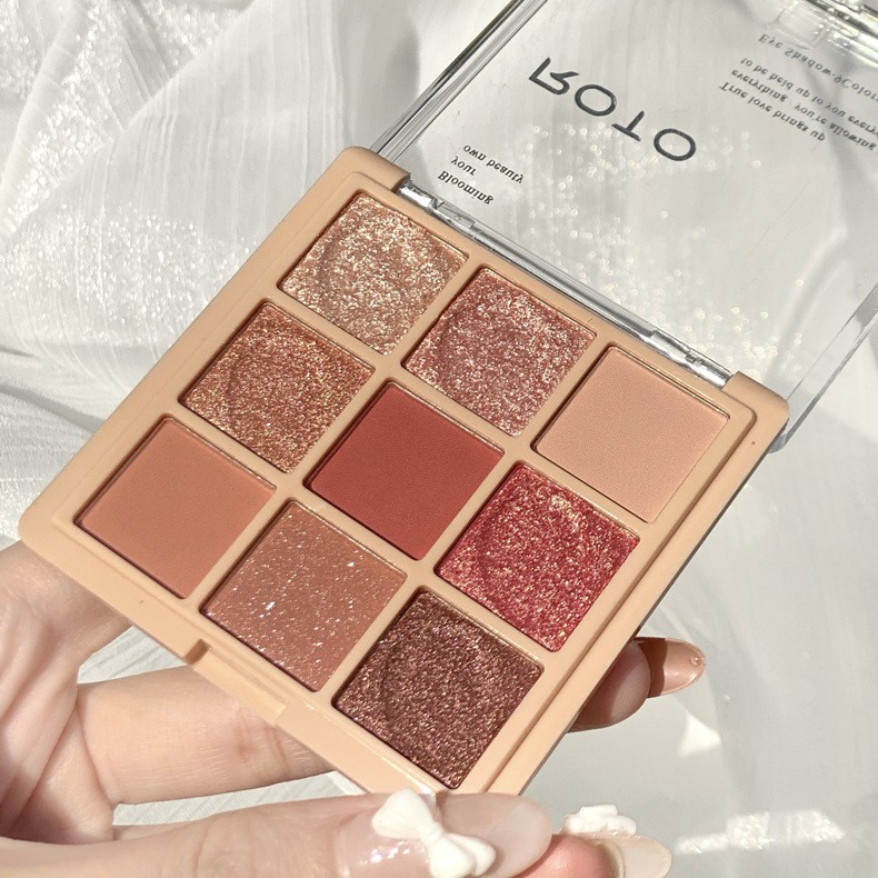 Bảng phấn mắt nhũ lì 9 ô lấp lánh Roto Eyeshadow Senabeauty | BigBuy360 - bigbuy360.vn