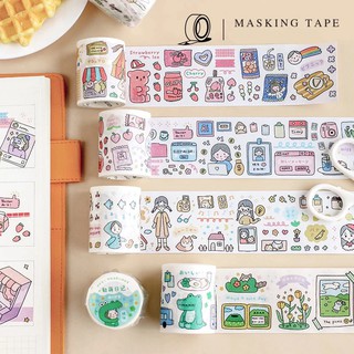 Băng Keo Giấy Washi Tape Hoạt Hình Vui Nhộn 45MM*3M