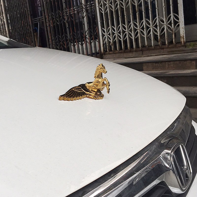 Miếng dán biểu tượng đôi cánh kẻ trừng phạt JP VIP kim loại dán móc phía trước xe ô tô cho BMW Volvo Subaru MG MINI