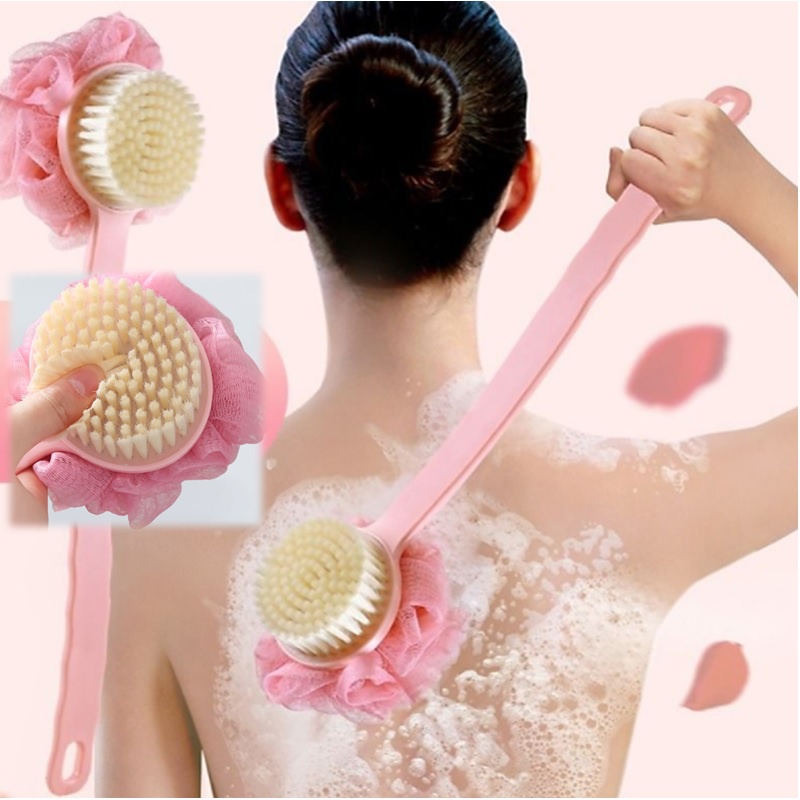 Bàn chải tắm chà lưng tẩy tế bào chết có tay cầm