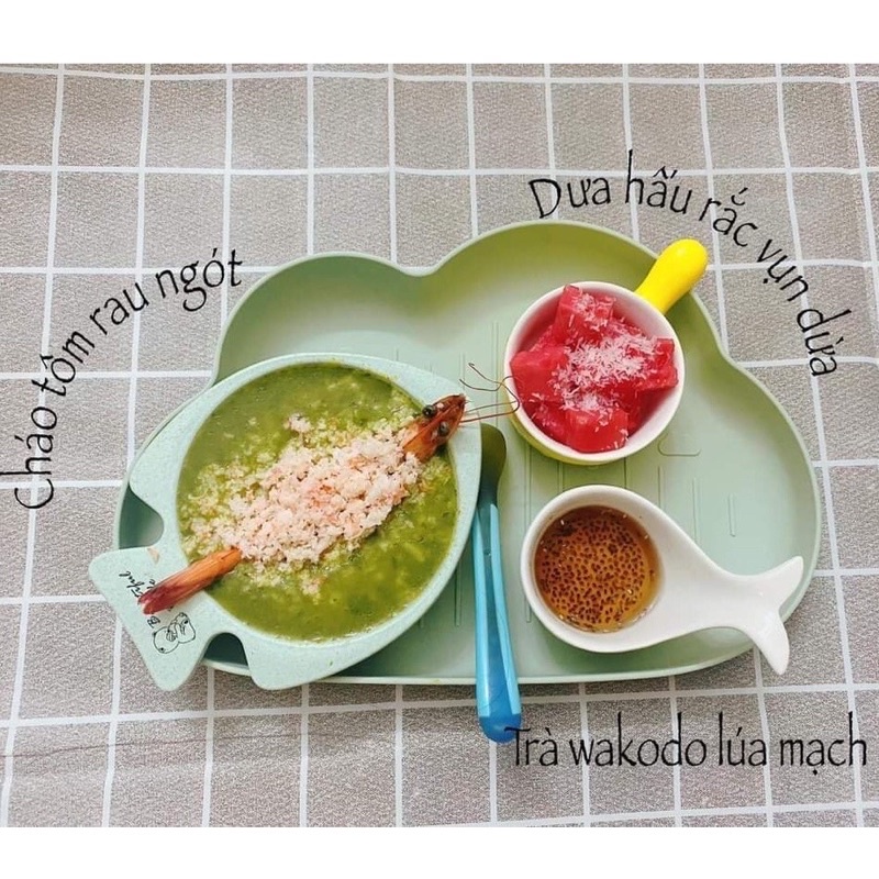 Khay đựng đồ ăn dặm lúa mạch hình đám mây cho bé