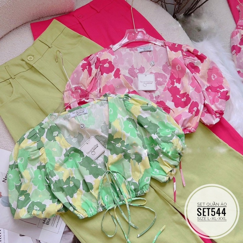 BIGSIZE Set quần áo hoa SET544