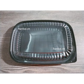 (SET 50 CÁI) HỘP NHỰA ĐEN HT203 ĐỰNG THỰC PHẨM KÈM NẮP