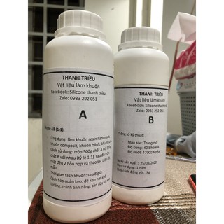 SILICONE (1:1) dành cho làm khuôn resin, đồ thủ công ( cứng 40 độ)