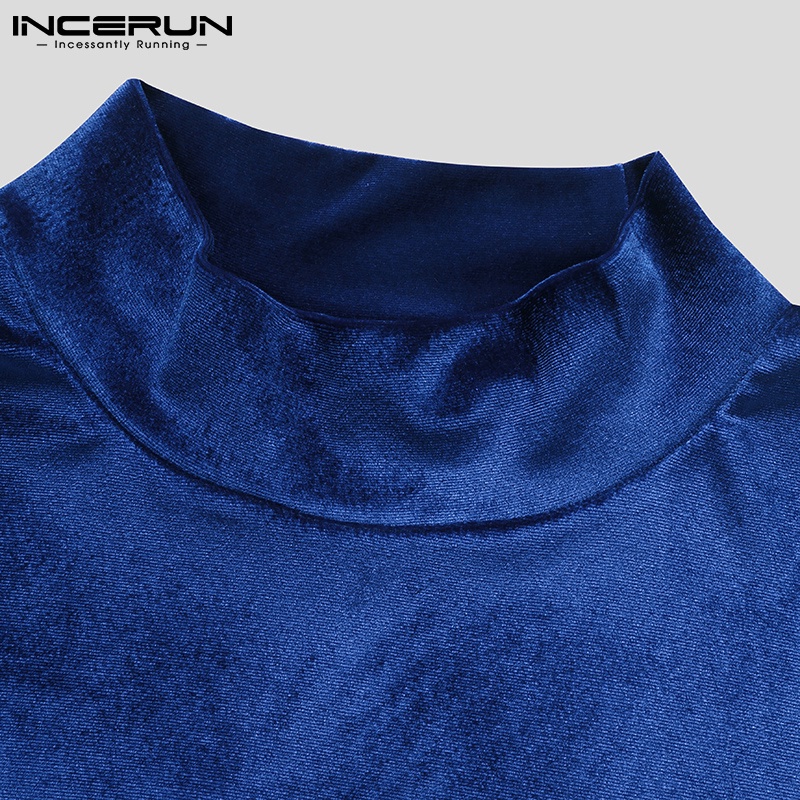 Áo nam INCERUN cổ tròn tay ngắn màu trơn thời trang 4 màu tùy chọn