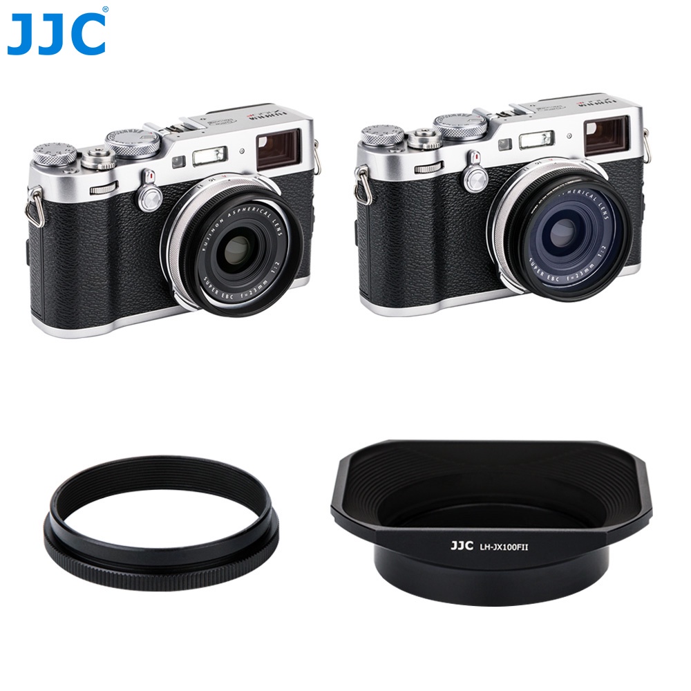 JJC LH-JX100FII Loa Che Nắng Hình Vuông Bằng Nhôm Thay Thế LH-X100 Bằng Vòng Nối Kính Lọc AR-X100 cho Máy ảnh Fuji Fujifilm X100V X100F X100S X100T X100 X70