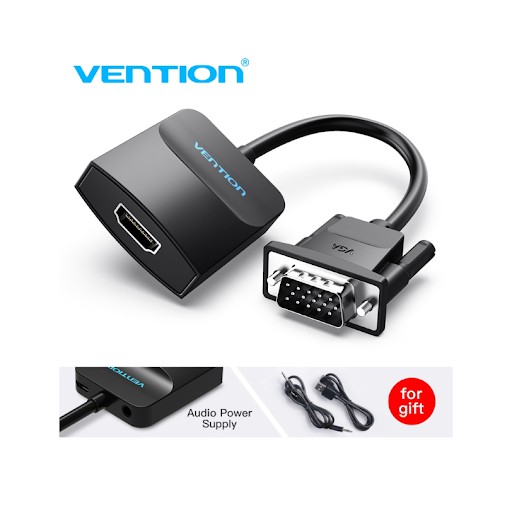 Bộ chuyển VGA to HDMI 1080P có AUDIO hỗ trợ nguồn DC 5V cao cấp VENTION ACNBB