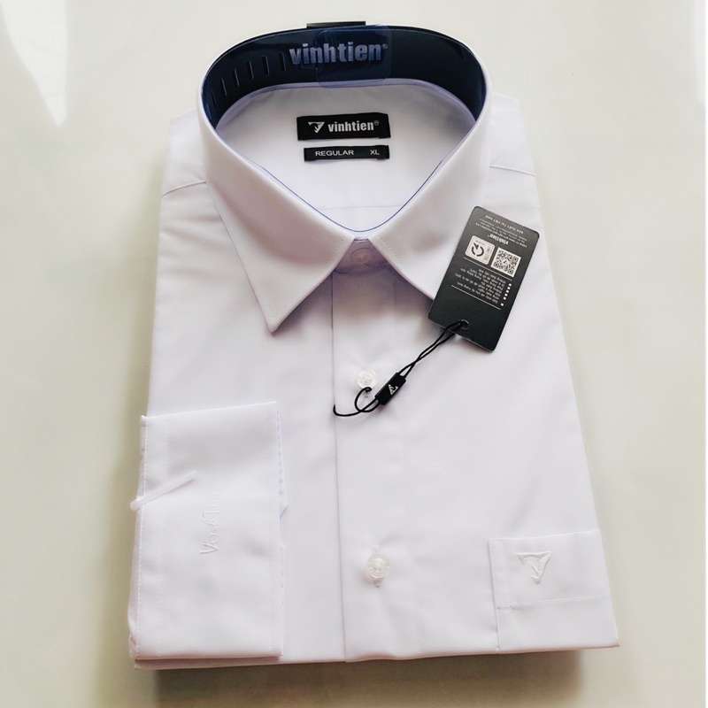 Áo Sơ Mi Nam Tay Dài Sơ Mi Trắng Vĩnh Tiến Chính Hãng