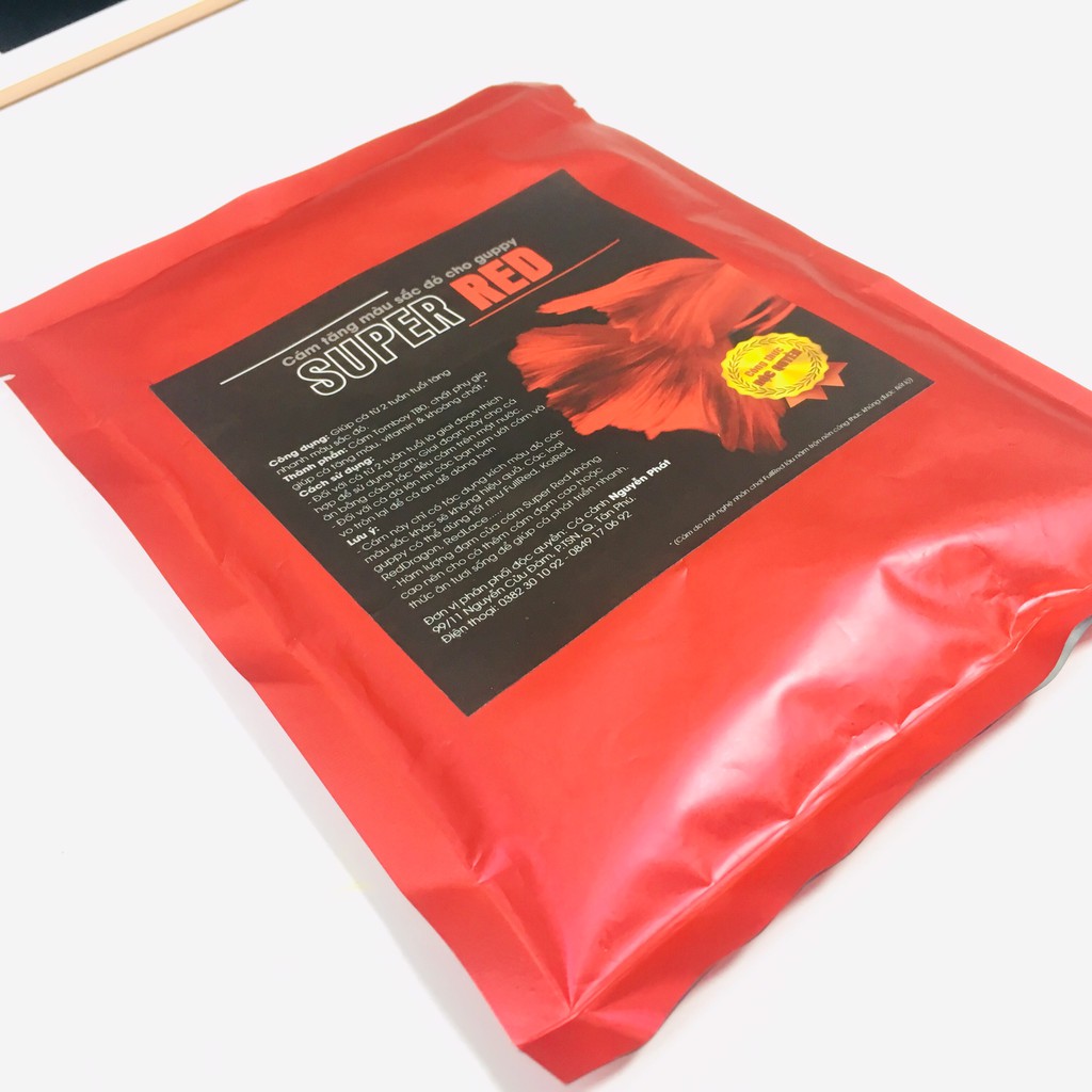 [Đại Lý Gốc]  Cám kích đỏ SUPER RED  dành cho cá BETTA,GUPPY gói 100g