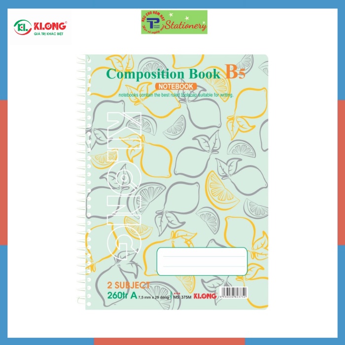 Sổ lò xo đơn kẻ ngang 200,260, 500 trang khổ B5 định lượng 58, độ trắng 90, MS: 373, 374, 375