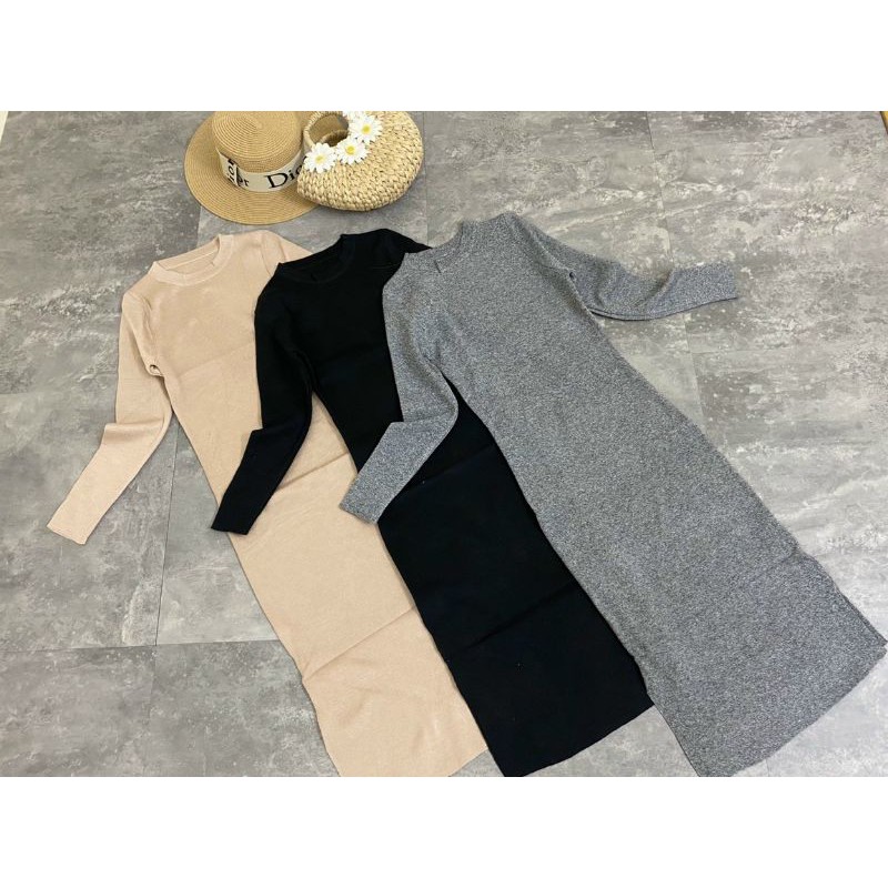 Váy len body cổ tròn xẻ tà hot hit Quảng Châu Hàng Sẵn | BigBuy360 - bigbuy360.vn