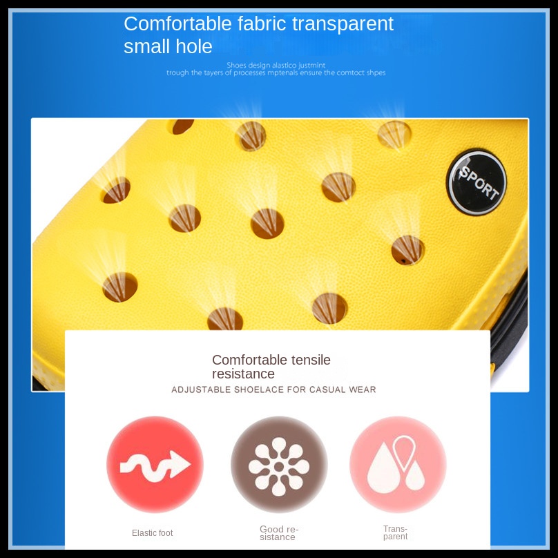 Dép Crocs Siêu Nhẹ Chống Trượt Thiết Kế Đục Lỗ Thời Trang Đi Biển Cho Nam Và Nữ