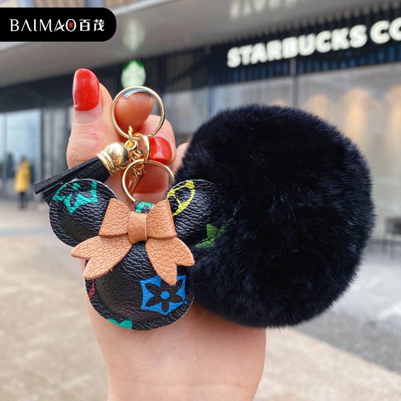 Móc Treo Chìa Khoá Hình Chuột Mickey Hoạ Tiết Thời Trang