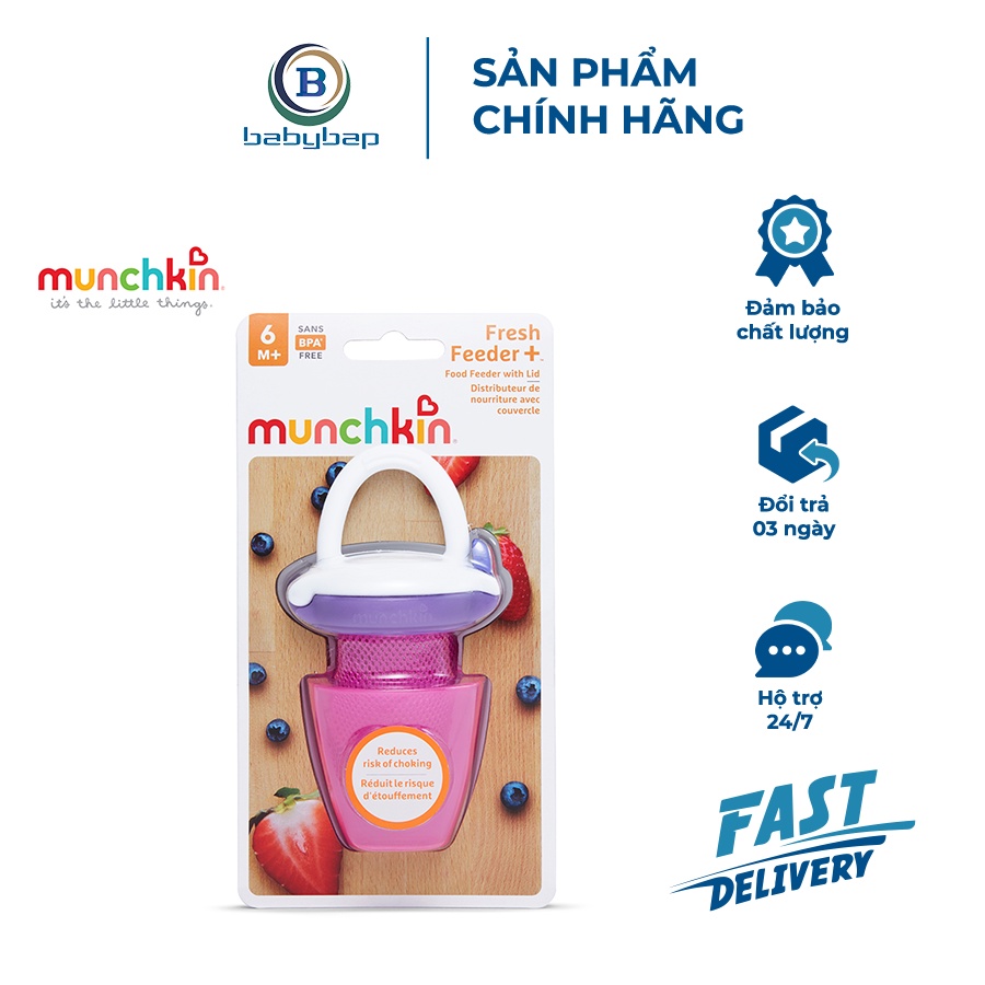 Túi Ăn Chống Hóc Có Nắp Munchkin Phù Hợp Với Bé Từ 6 Tháng Tuổi Trở Lên