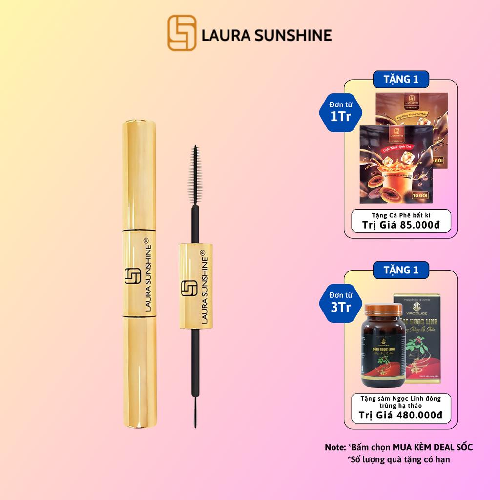 Mascara chuốt mi 2 đầu làm dày và dài mi không trôi Laura Sunshine Golden Dual 10ml