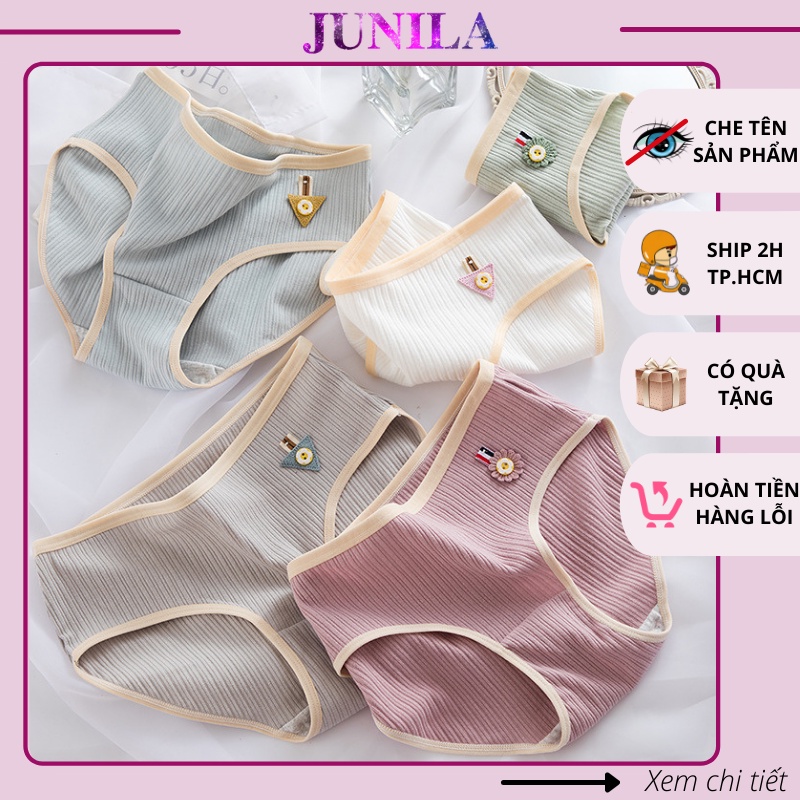 Quần lót nữ huy hiệu chất gân tăm cao cấp trẻ trung thoải mái QL19