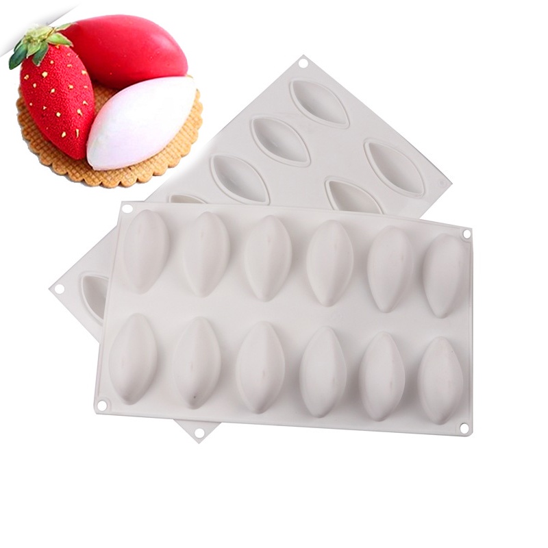 Khuôn silicone 12 Ngăn Làm Bánh mousse/Sô Cô La Hình Quả Xoài