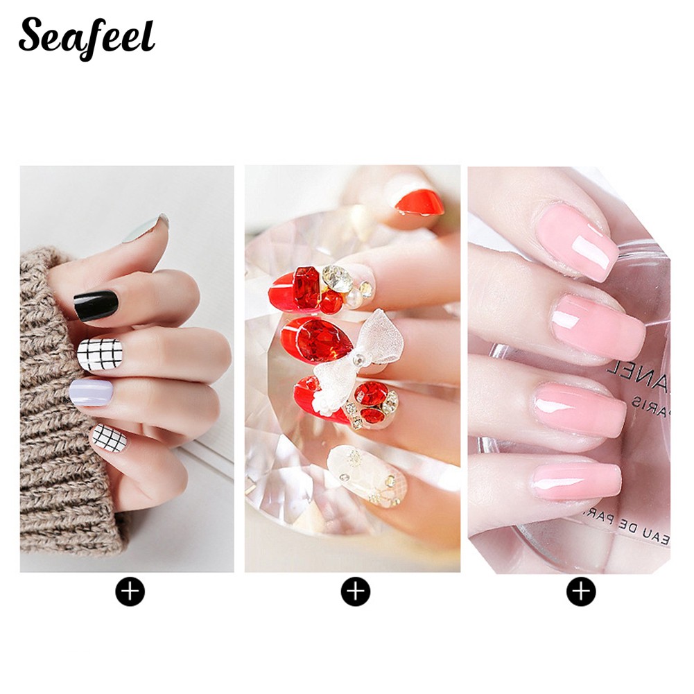 [Hàng mới về] Set 120 miếng dán móng tay giả trong suốt tiện dụng
