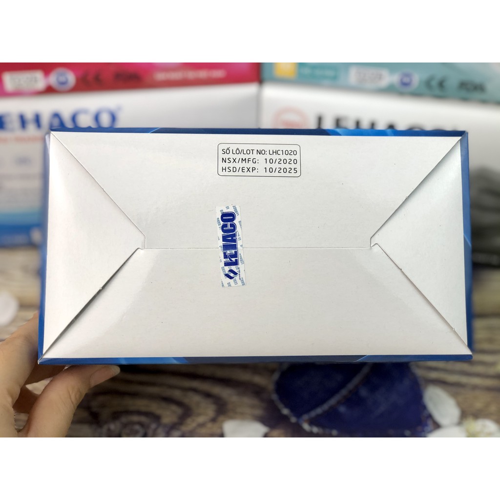 Khẩu Trang Kháng Khuẩn Màu XANH 4 lớp 50 cái/ hộp - Khẩu Trang y tế Lehaco Kháng Khuẩn