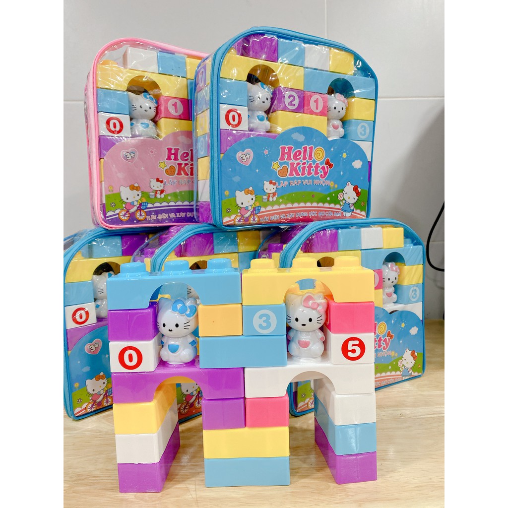 BỘ ĐỒ CHƠI LEGO XẾP HÌNH HELLO KITTY ( TẶNG CẶP ĐỰNG)