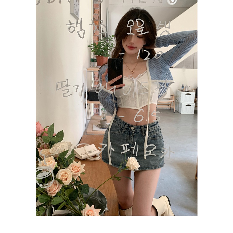 Cocory vn Áo Len Croptop Tay Dài Thiết Kế Quyến Rũ Thời Trang Mùa Hè Mới