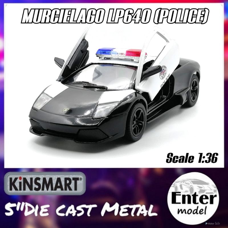 Mẫu xe kim loại​ Cảnh sát Murcielago LP640 (Cảnh sát) [KISMART​ Bản quyền​Xác thực]​ Cân 1 / 36 Chiề