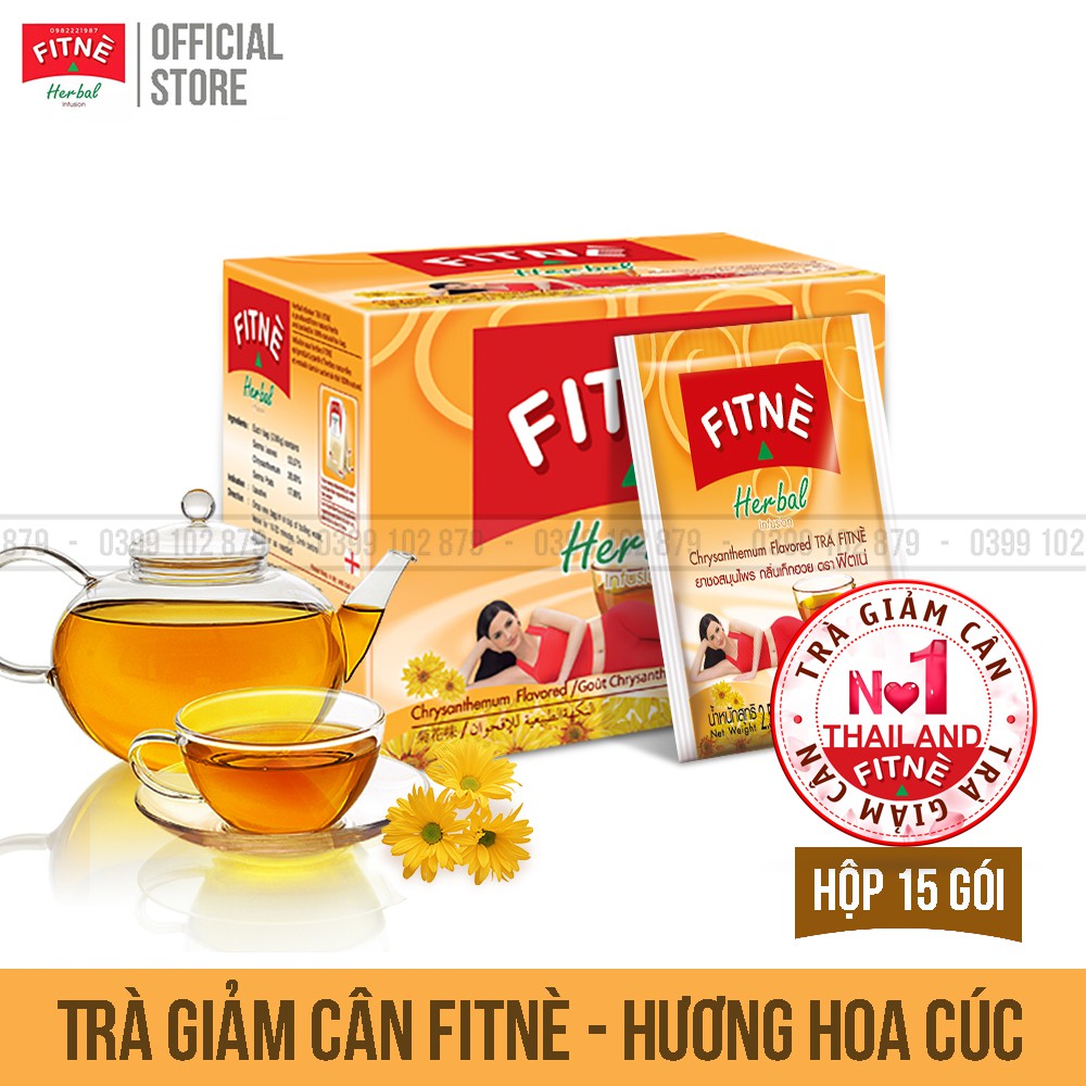 Trà Thảo Mộc Giảm Cân Fitne Hương Hoa Cúc - Hộp 15 gói