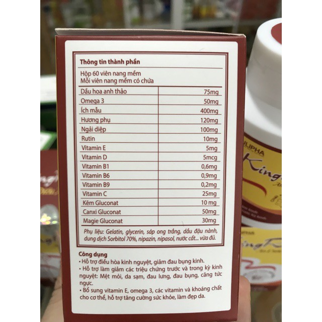 Kingrose An Điều Kinh - Giúp điều hòa kinh nguyệt, giảm đau bụng kinh, rong kinh, chậm kinh từ Cao Ích Mẫu - King Rose