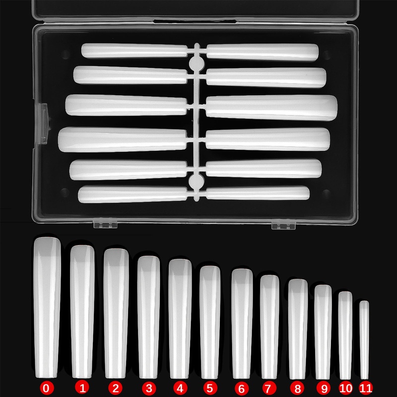 Brroa Bộ Móng Tay Giả Hình Vuông Siêu Dài Không C Đầu Cong Nai