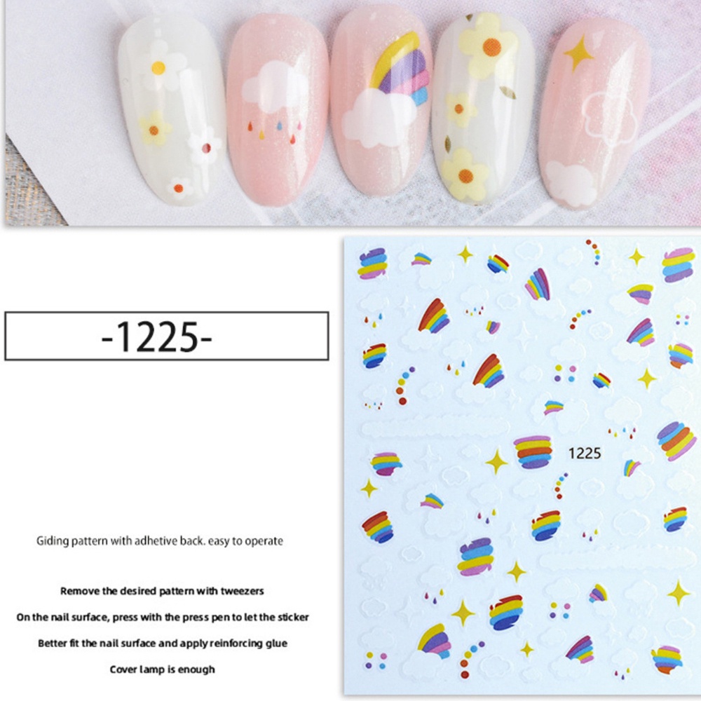 [Hàng mới về] Miếng dán trang trí móng tay nhiều hình hoạt họa tùy chọn đáng yêu DIY