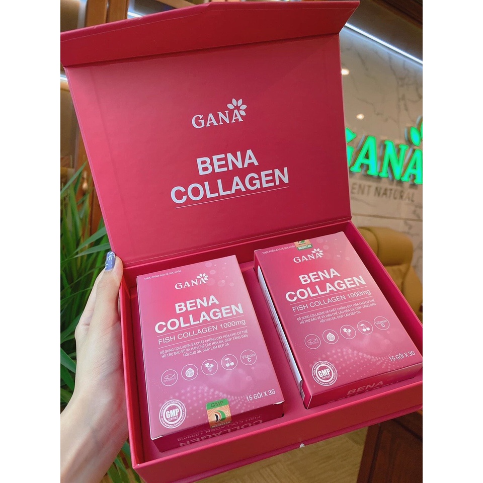 Collagen-FREESHIP-Chăm sóc sắc đẹp phụ nữ-Bena Collagen-GANA-Làn da căng mịn, sáng bóng-Hộp 30 gói