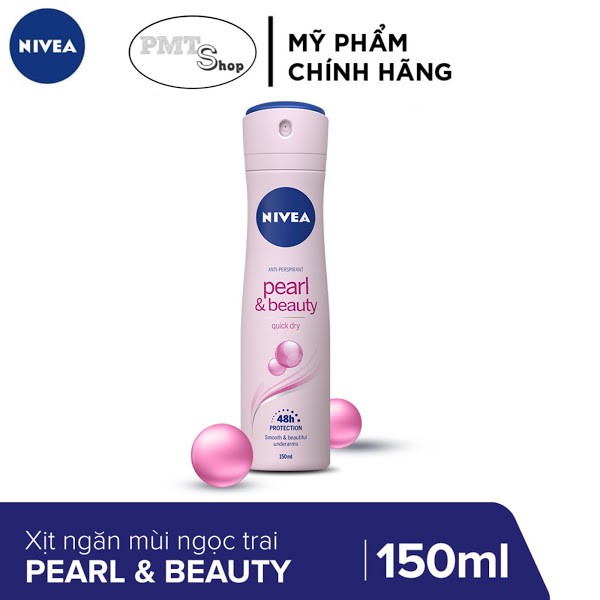 Xịt ngăn mùi nữ Nivea Pearl & Beauty 150ml ngọc trai trắng da đẹp quyến rũ