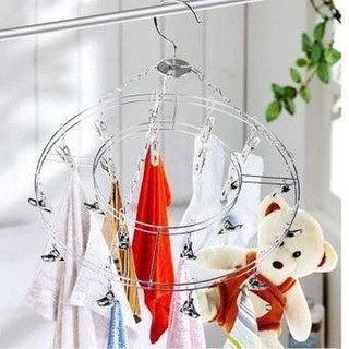 Móc dù tròn inox 20 kẹp treo quần áo , khăn mặt trẻ em