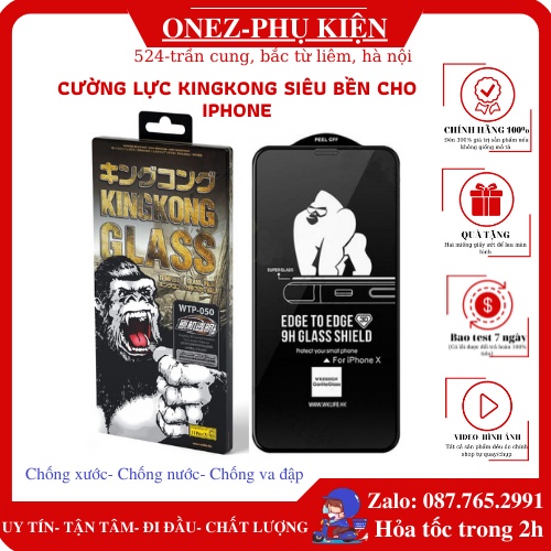 Kính cường lực kingkong chống nước-chống xước- chống va đập- chống vân tay siêu bền cho iphone 6/7/8/7p/8p/x/xs/xr/xsmax