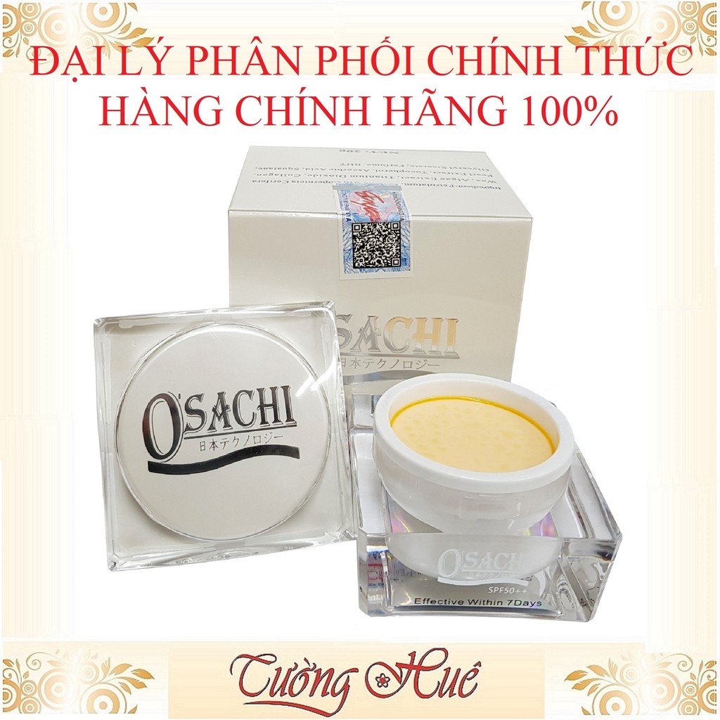 Kem Dưỡng Trắng Da Osachi Tinh Chất Ngọc Trai & Rong Biển & Collagen - 20g ( Tặng 2 Mút Tán trang Điểm )