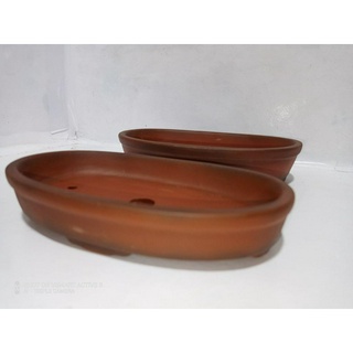Bộ chậu oval đất nung trồng cây mini,chậu trồng cây bonsai,sen đá mini