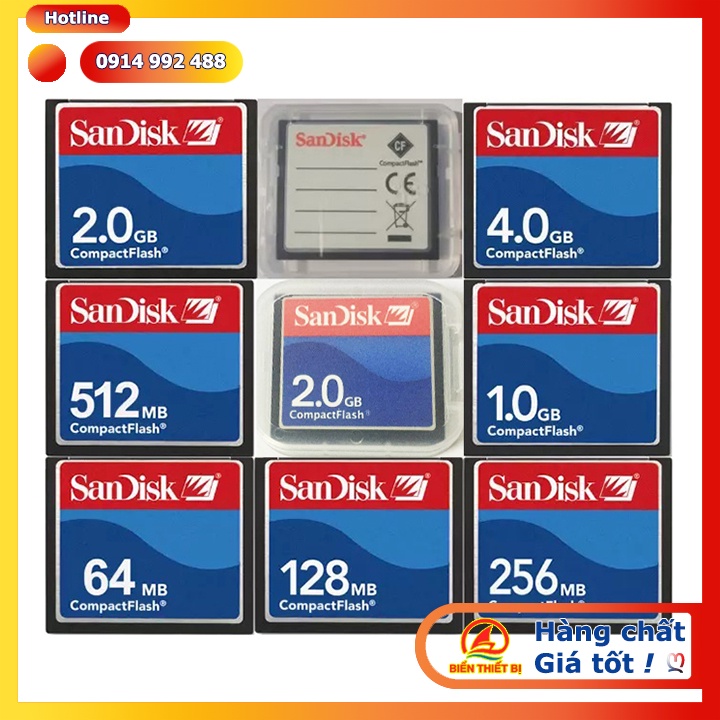 Thẻ nhớ Sandisk CompactFlash 2GB - CF memory card dùng cho máy CNC máy ảnh kỹ thuất số