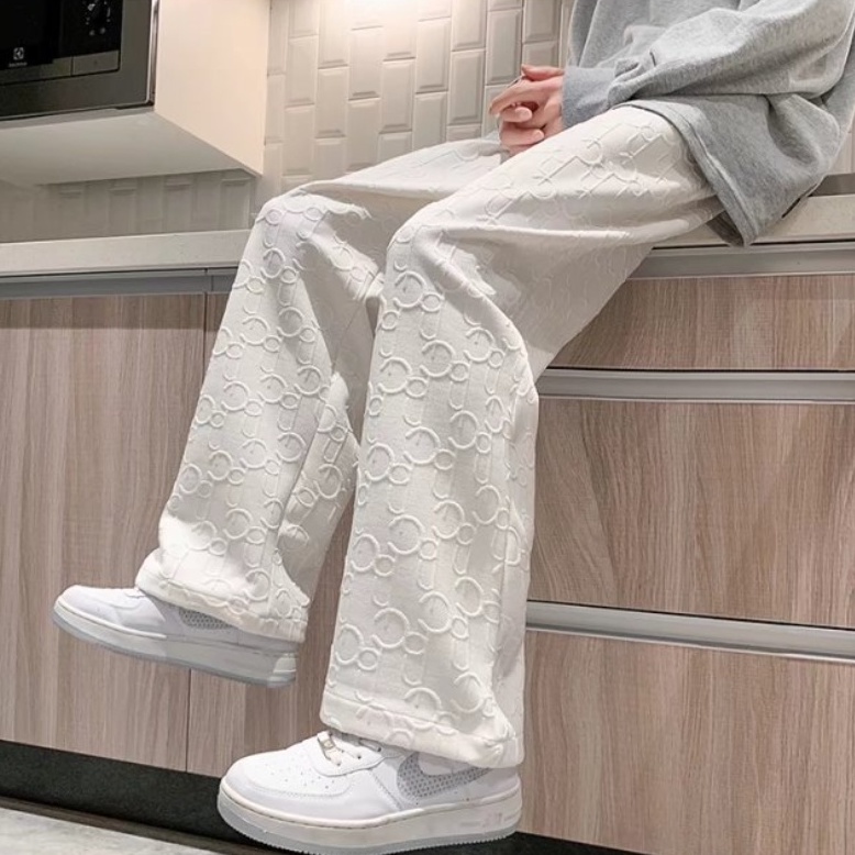 Quần ống rộng Phong Cách Hàn Quốc Thời Trang Cho Nam Nữ Quần ống rộng màu trơn thời trang