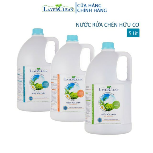 Combo 3 can 5L nước rửa chén bát hữu cơ Layer Clean