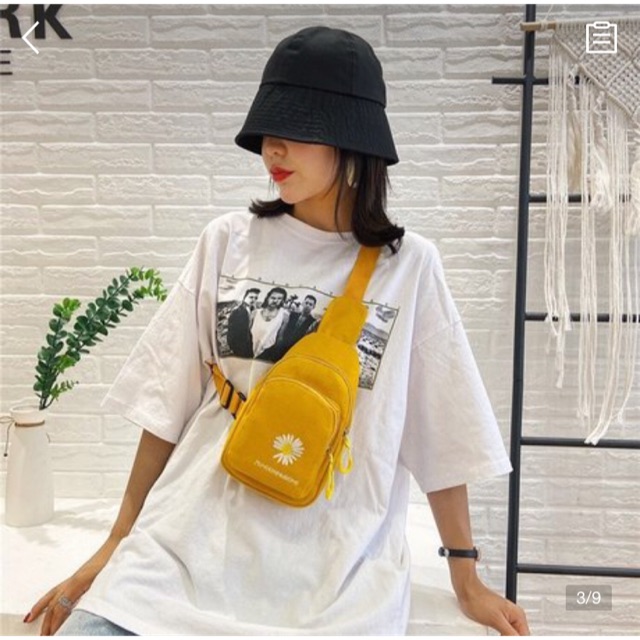 Sẵn - Túi đeo chéo, túi đeo vai nam nữ unisex vải canvas họa tiết hoa cúc