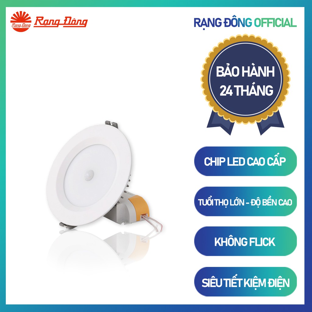 Đèn led âm trần downlight cảm biến hồng ngoại chuyển động D AT04L 90 7W PIR