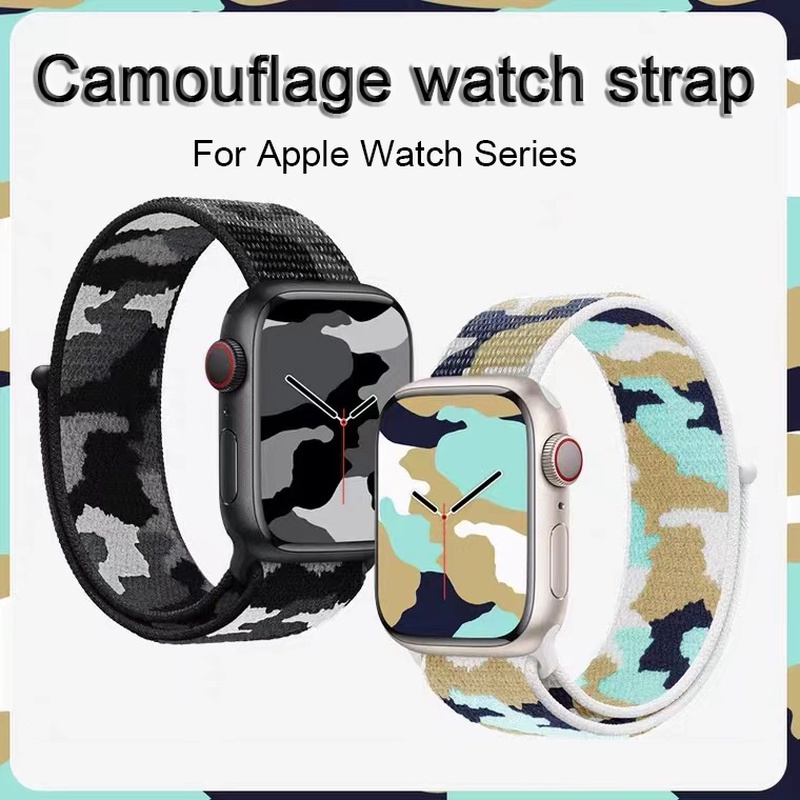 Dây Đeo Nylon Họa Tiết Rằn Ri Cho Đồng Hồ Thông Minh Apple watch 45mm 41mm 44mm 40mm 42mm 38mm iwatch series 4 3 5 6 7
