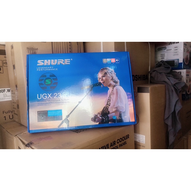 Micro không dây SHURE UGX-23 Chính hãng, 4 râu tiếp sóng , SHURE UGX23