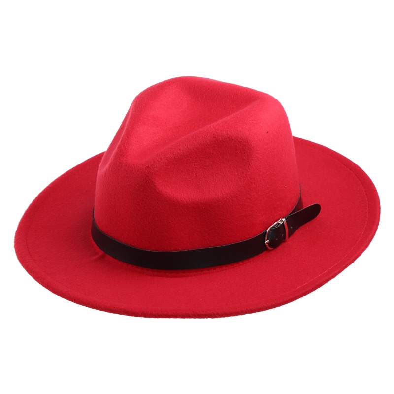 Nón Fedora Panama Vành Rộng Bằng Vải Nỉ Cứng Đính Nơ Cho Nam Và Nữ