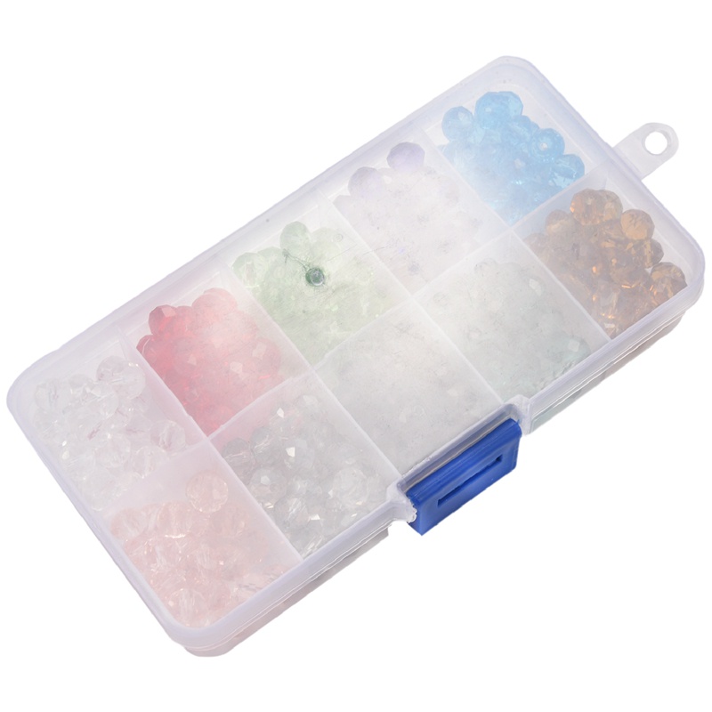 Bộ 300 Hạt Pha Lê Thủy Tinh 8mm 10 Màu Sắc Dùng Làm Trang Sức DIY