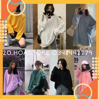 Áo Thun Trơn Dài Tay Form Oversize Basic Mịn Đẹp