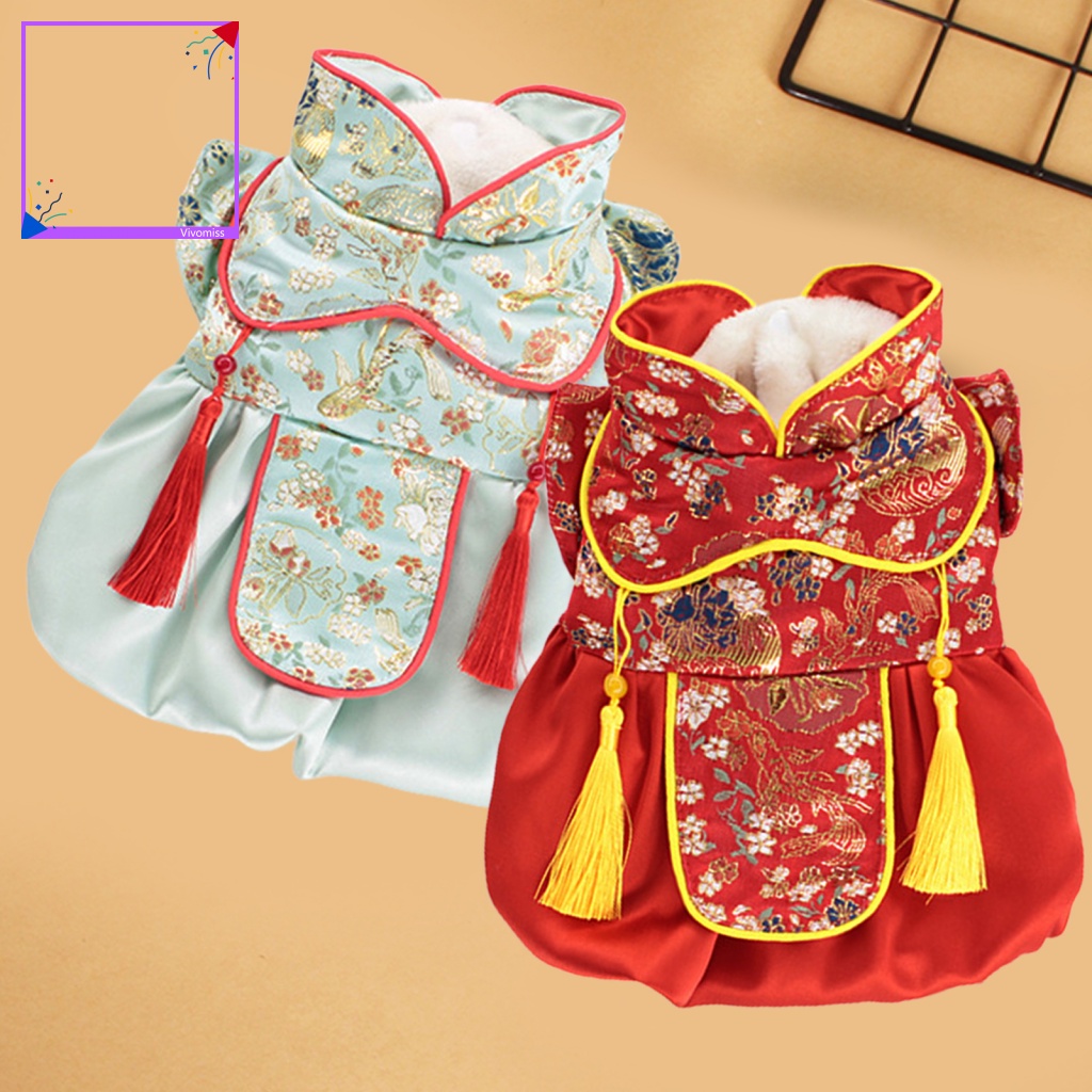 Đầm Dày Dặn Phối Tua Rua Dễ Thương Cho Thú Cưng